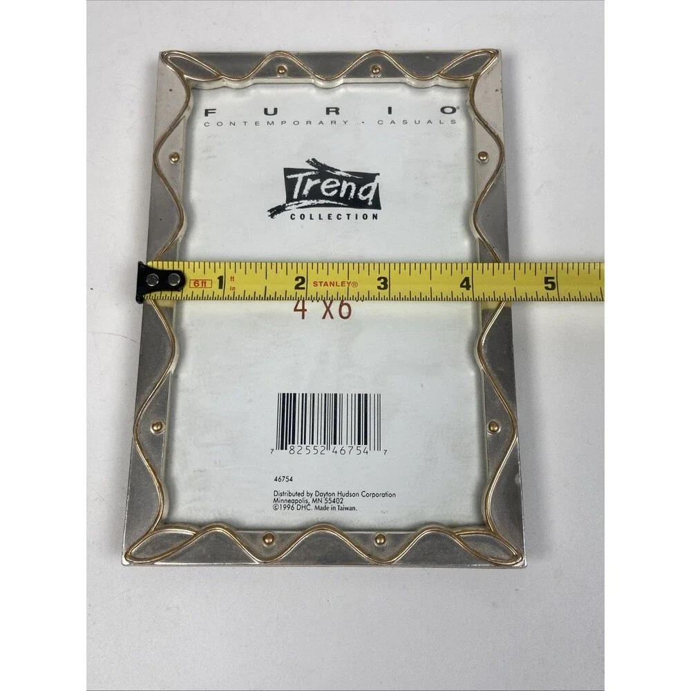 FURIO Trend Mixed Gold Silver Metal 4x6 Picture Frame Vintage 1996
